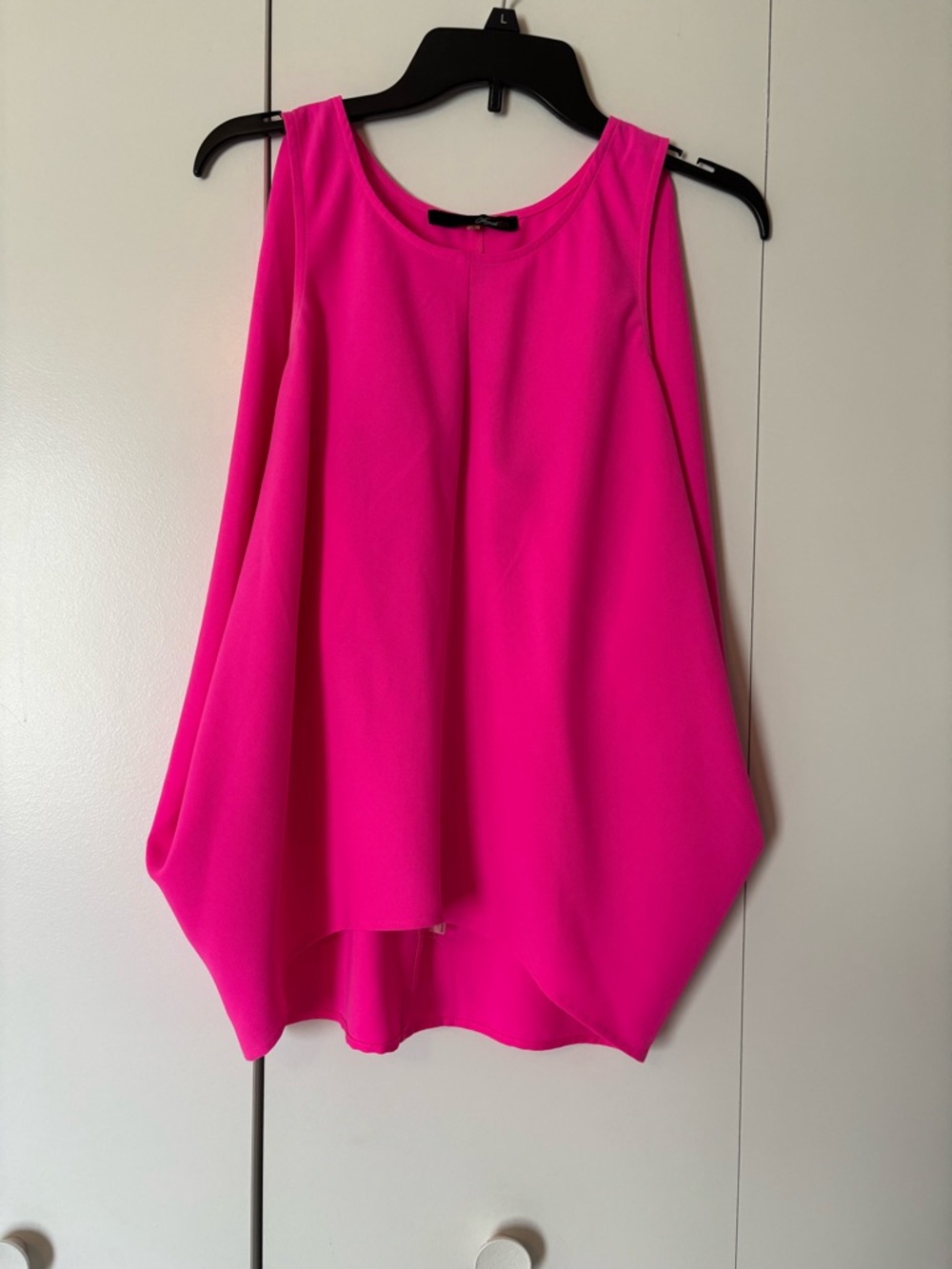 Sugarlips Hot Pink Bubble-Hem Sleeveless Tank